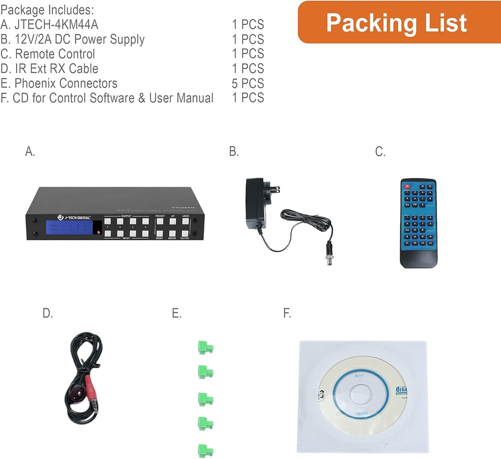 4K 4x4 HDMI Matrix Switch with Audio Outputs N708780