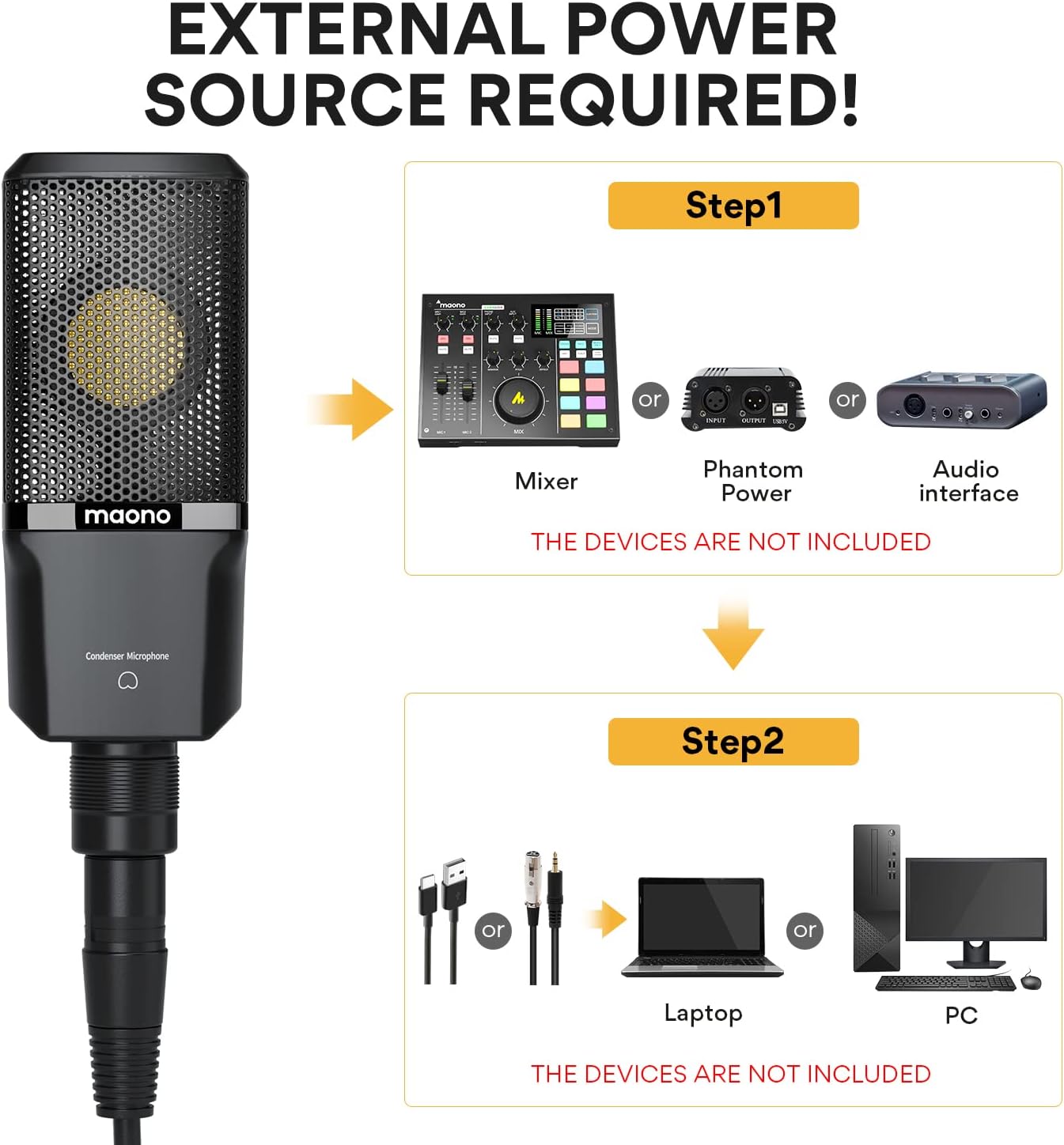 XLR Condenser Microphone with 34mm Large Diaphragm Cardioid Studio Mic D106016