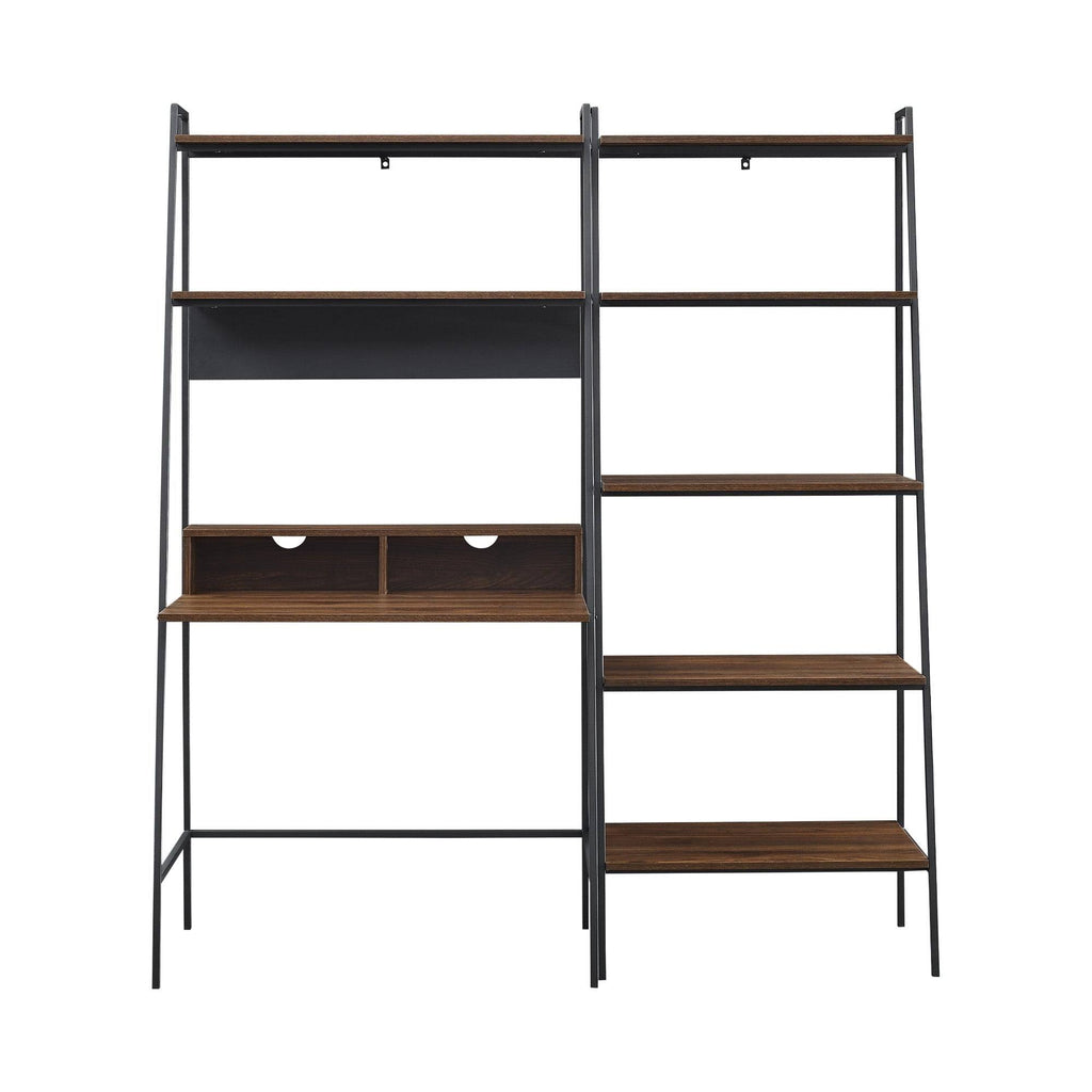 2-Piece Desk and Ladder Shelf Set - Rustic Oak N586631