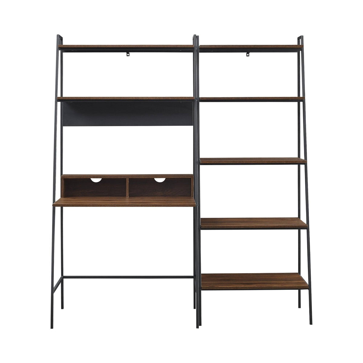 2-Piece Desk and Ladder Shelf Set - Rustic Oak N586631