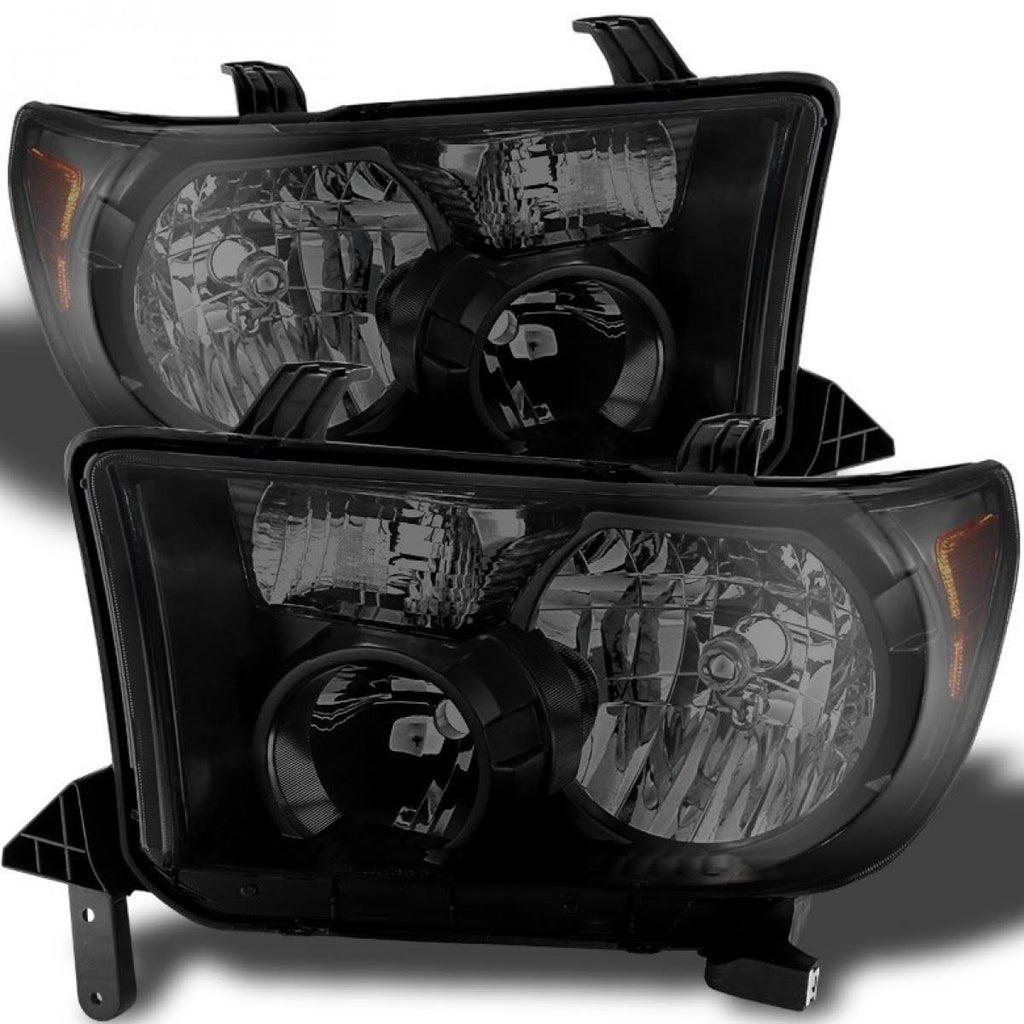 Black Smoked Toyota Tundra Headlights X8334