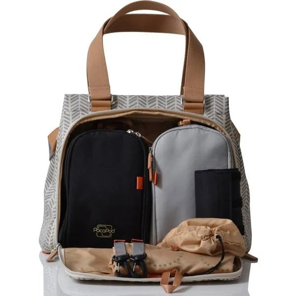 Dove Herringbone Diaper Bag B4806