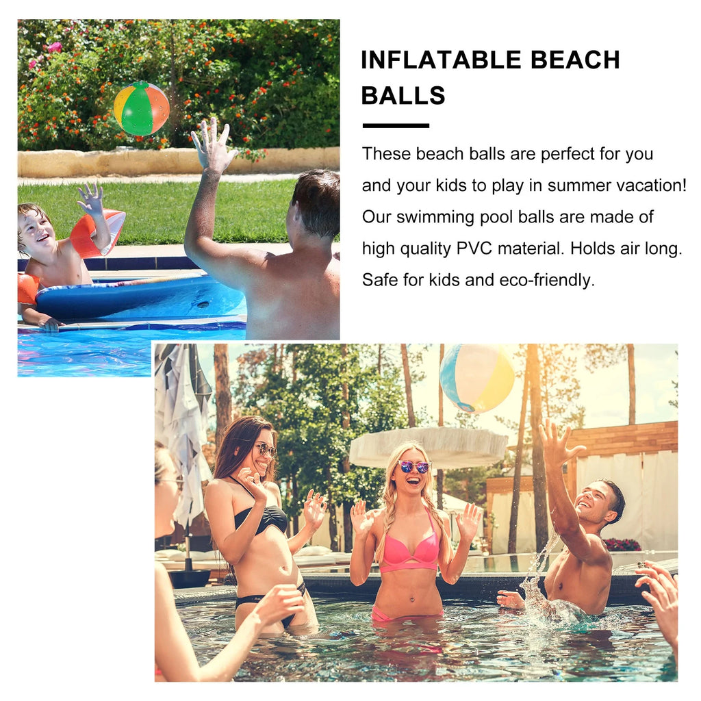 12 Pcs Inflatable Beach Balls Pool Toys T129244