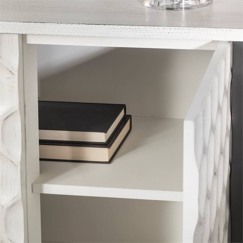 White Wood and Iron 2 Door Cabinet H458091