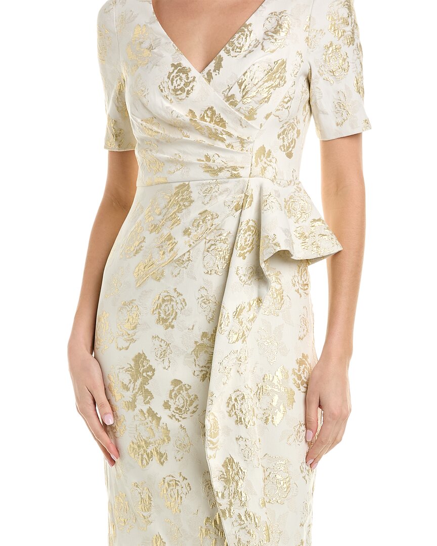 Yellow V-Neck 3/4-Sleeve Gown J3150