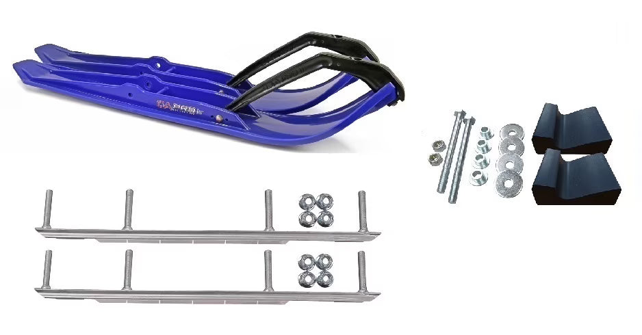Blue XPT Snowmobile Skis Complete Kit X7677