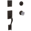 Aged Bronze Single Cylinder Door Handleset with Glass Door Knob R15482