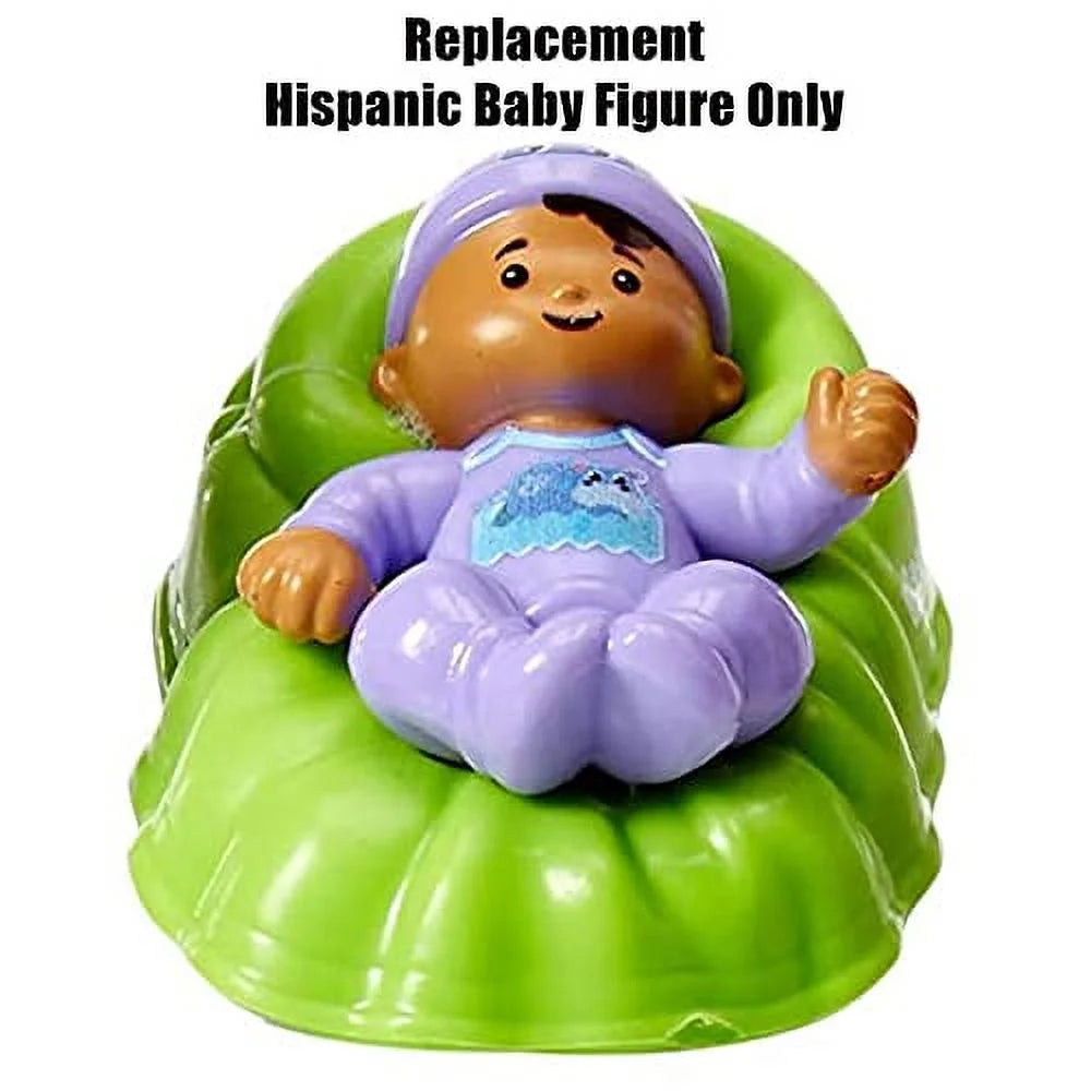 Hispanic Baby Figure with Green Basket and Purple Outfit O39185