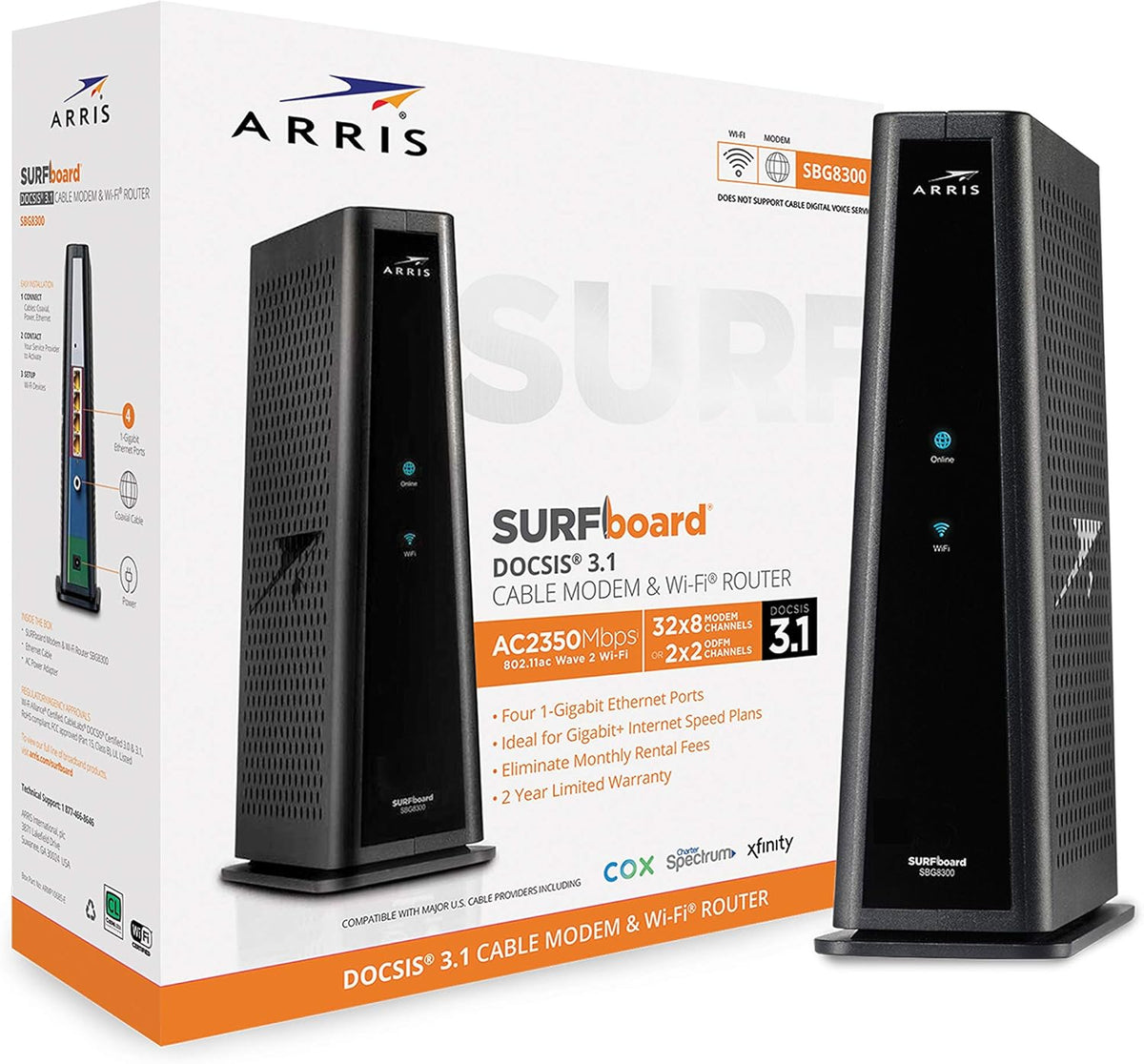 Multi-Gigabit Cable Modem & AX3000 Wi-Fi Router with 2.5 Gbps Ethernet Port M720