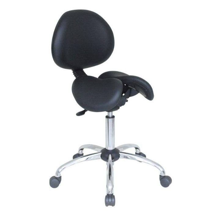 Multi Adjustable Saddle Stool with Backrest S423
