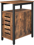Rustic Brown Side Table with Storage Shelf W398522