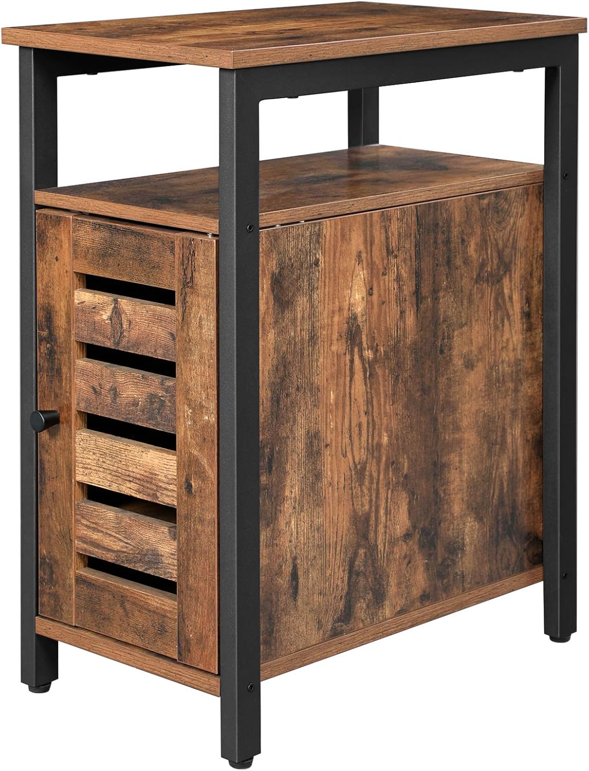 Rustic Brown Side Table with Storage Shelf W398522