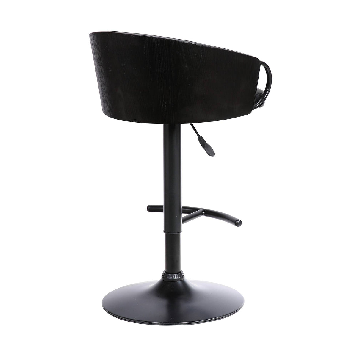 Black Faux Leather Swivel Barstool R94308