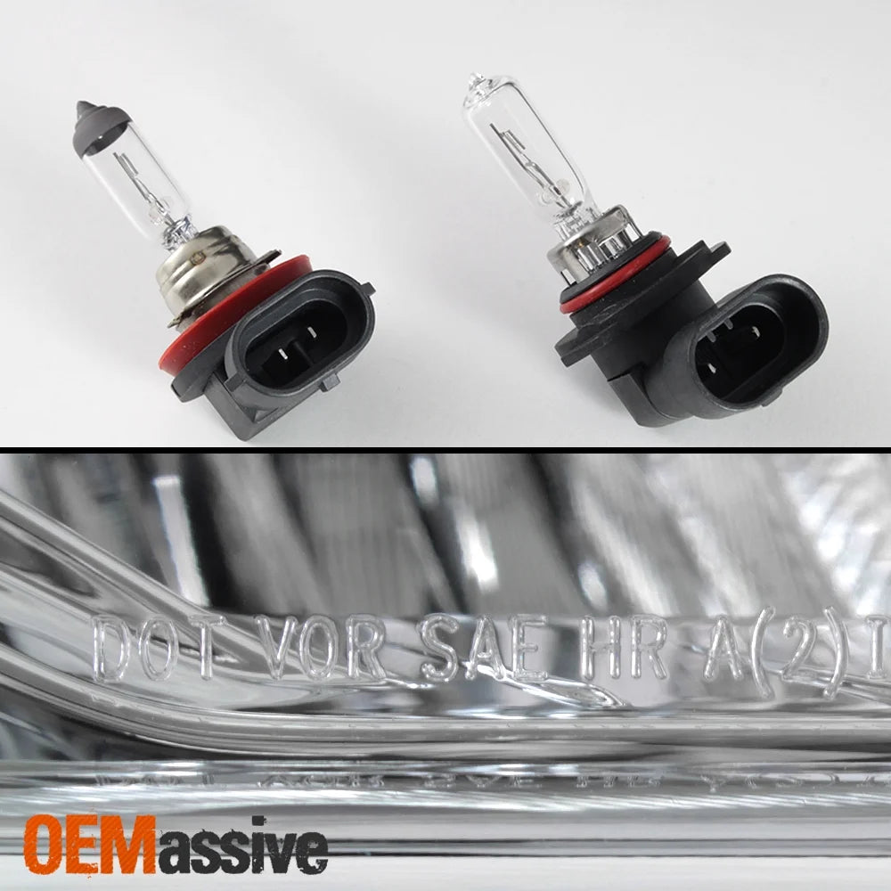 Chrome Clear Headlight Lamp Assembly Driver + Passenger Side Q3260