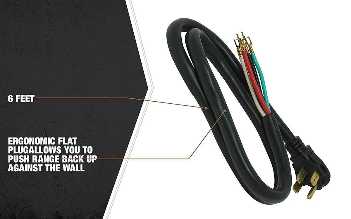 Range Replacement Cord 6' 50-Amp 4-Wire Black G68162