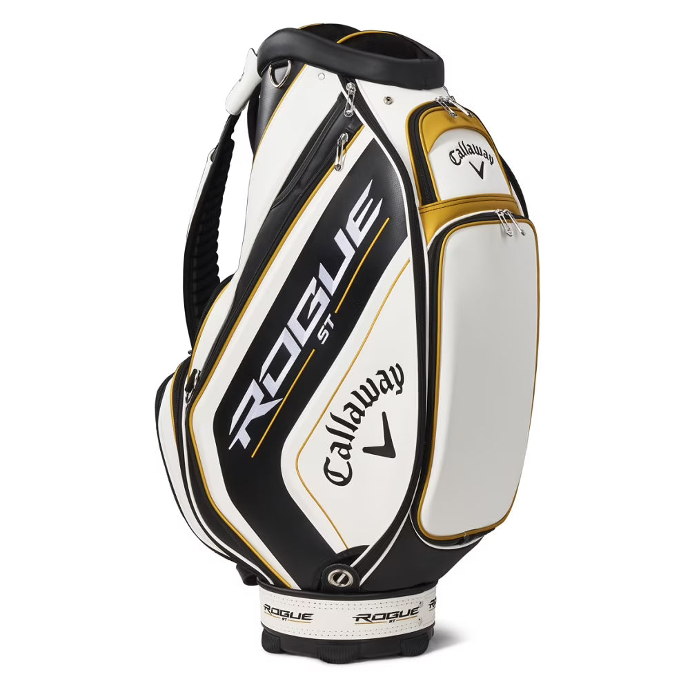 White/Black/Gold Tour Staff Golf Bag F123