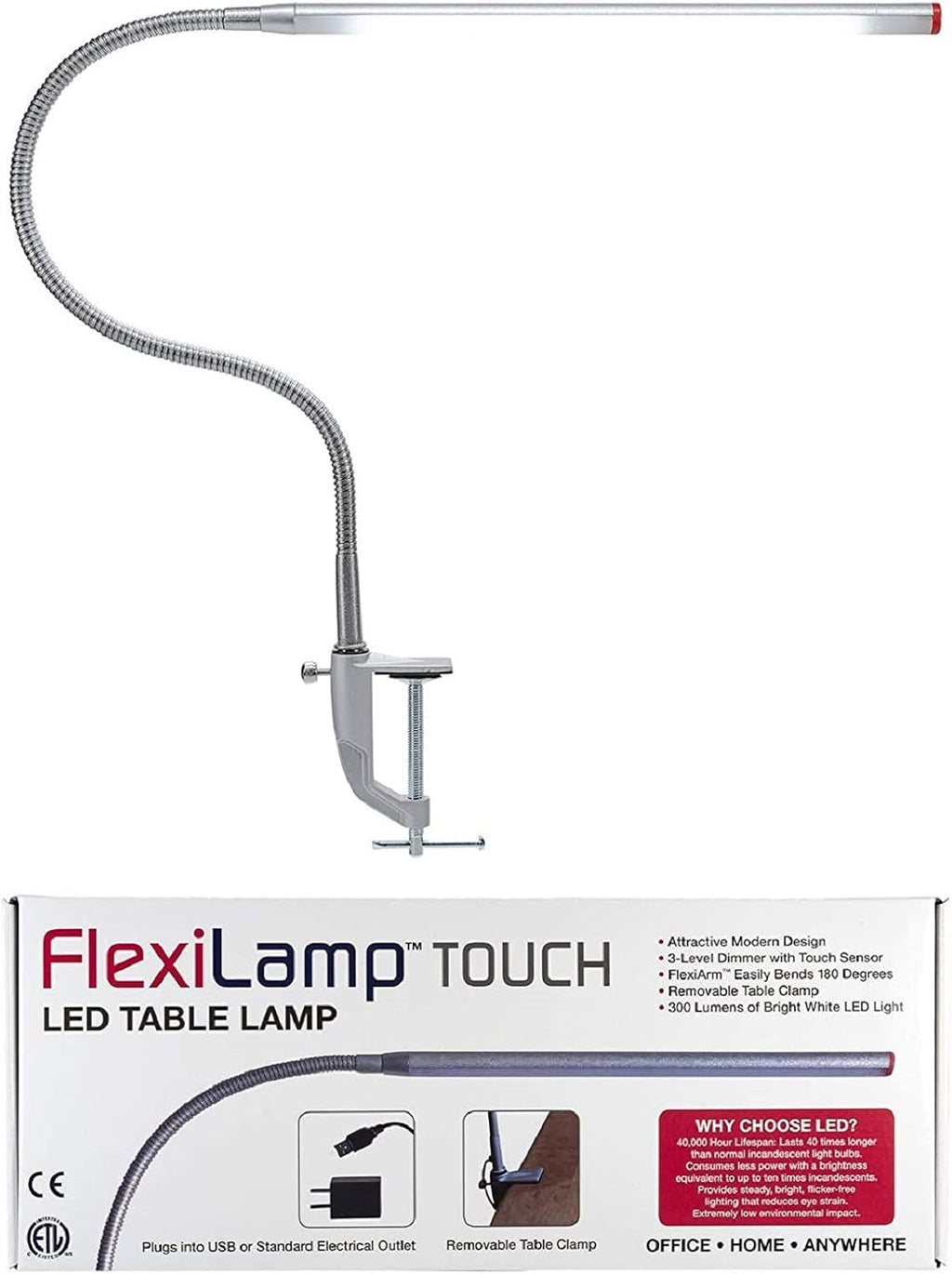 LED Table Desk Lamp with Flexible Arm, 3 Brightness Levels, Touch Sensor, 400 Lumens N1315