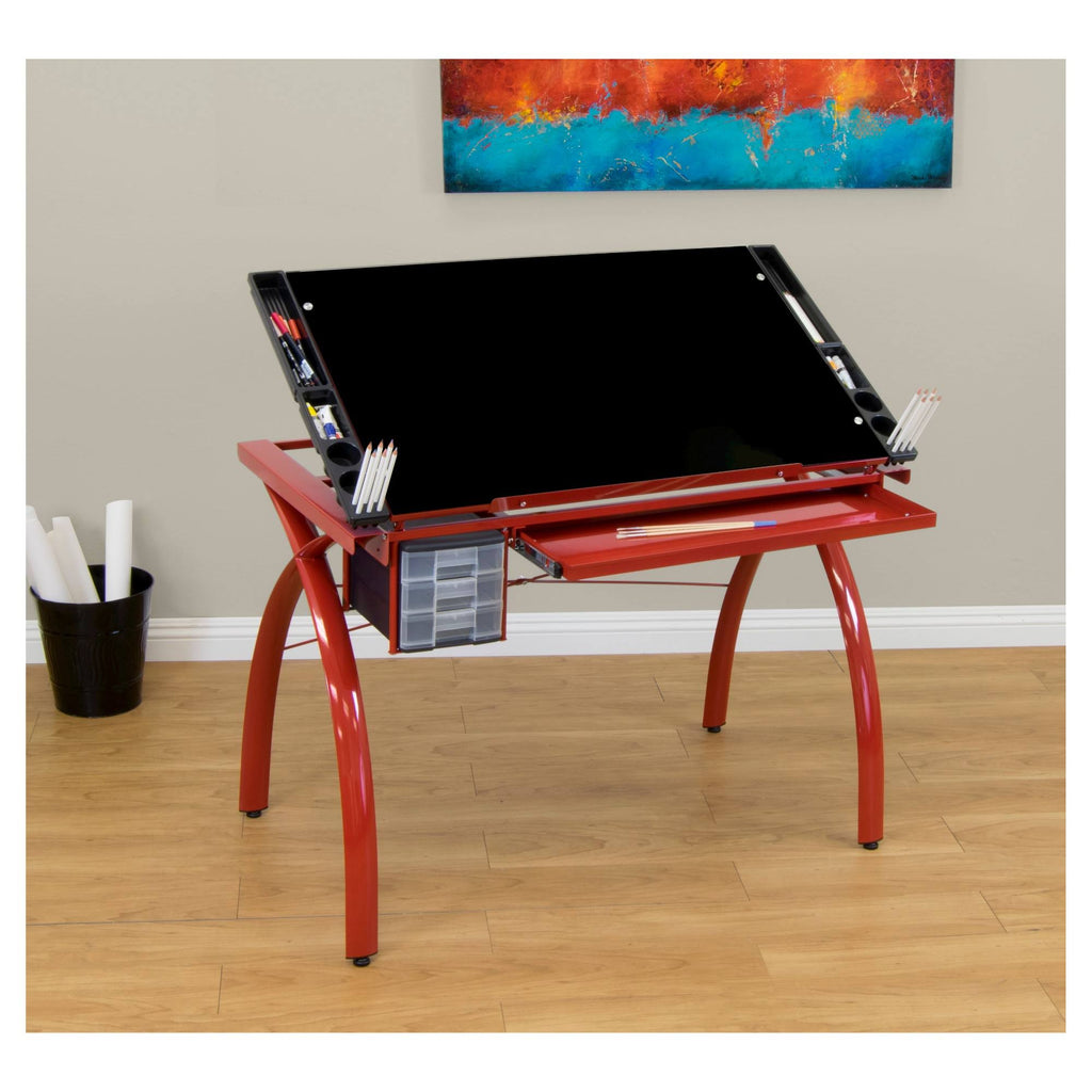 Adjustable Craft Station Red/Black Glass E1679