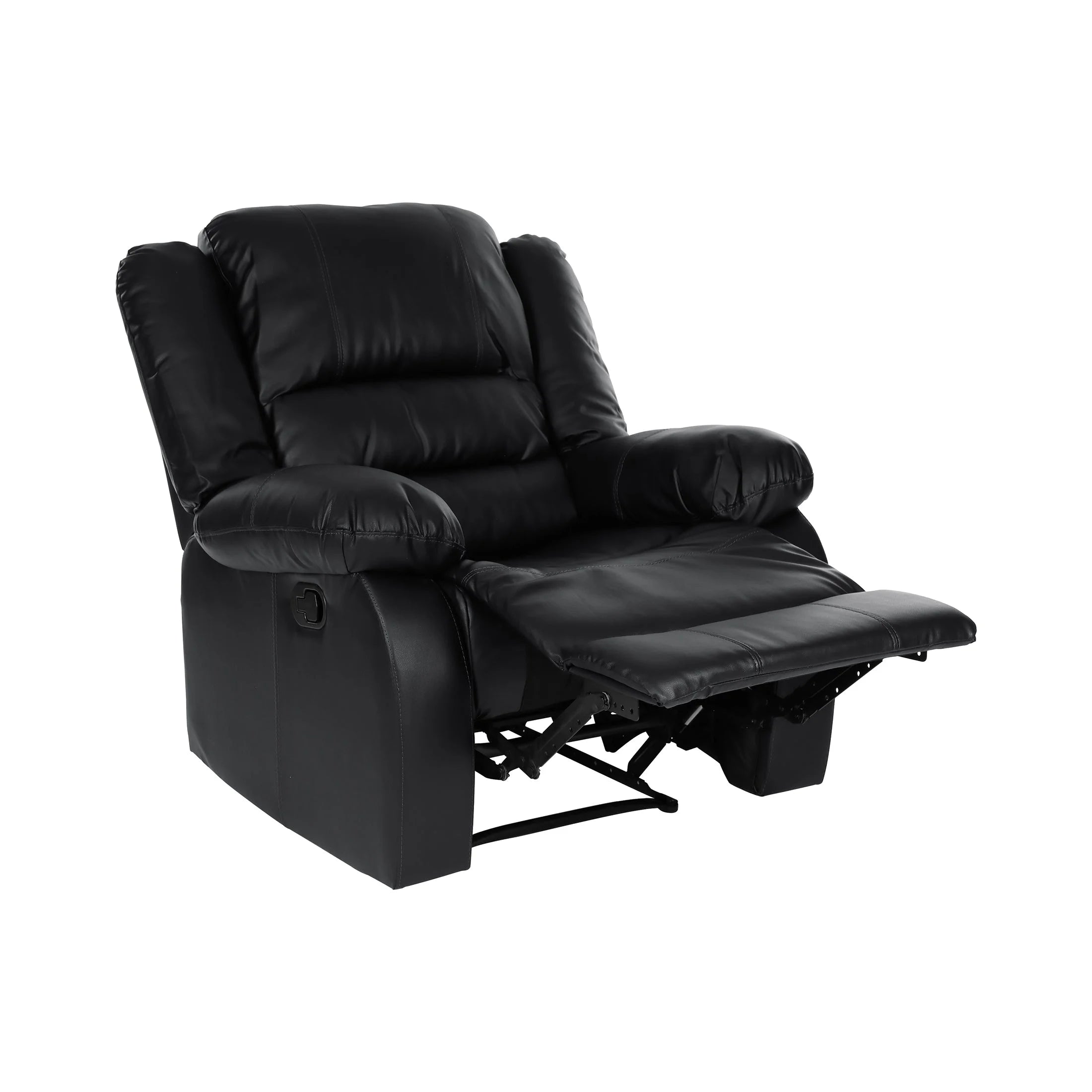Black Faux Leather Reclining Chair D554