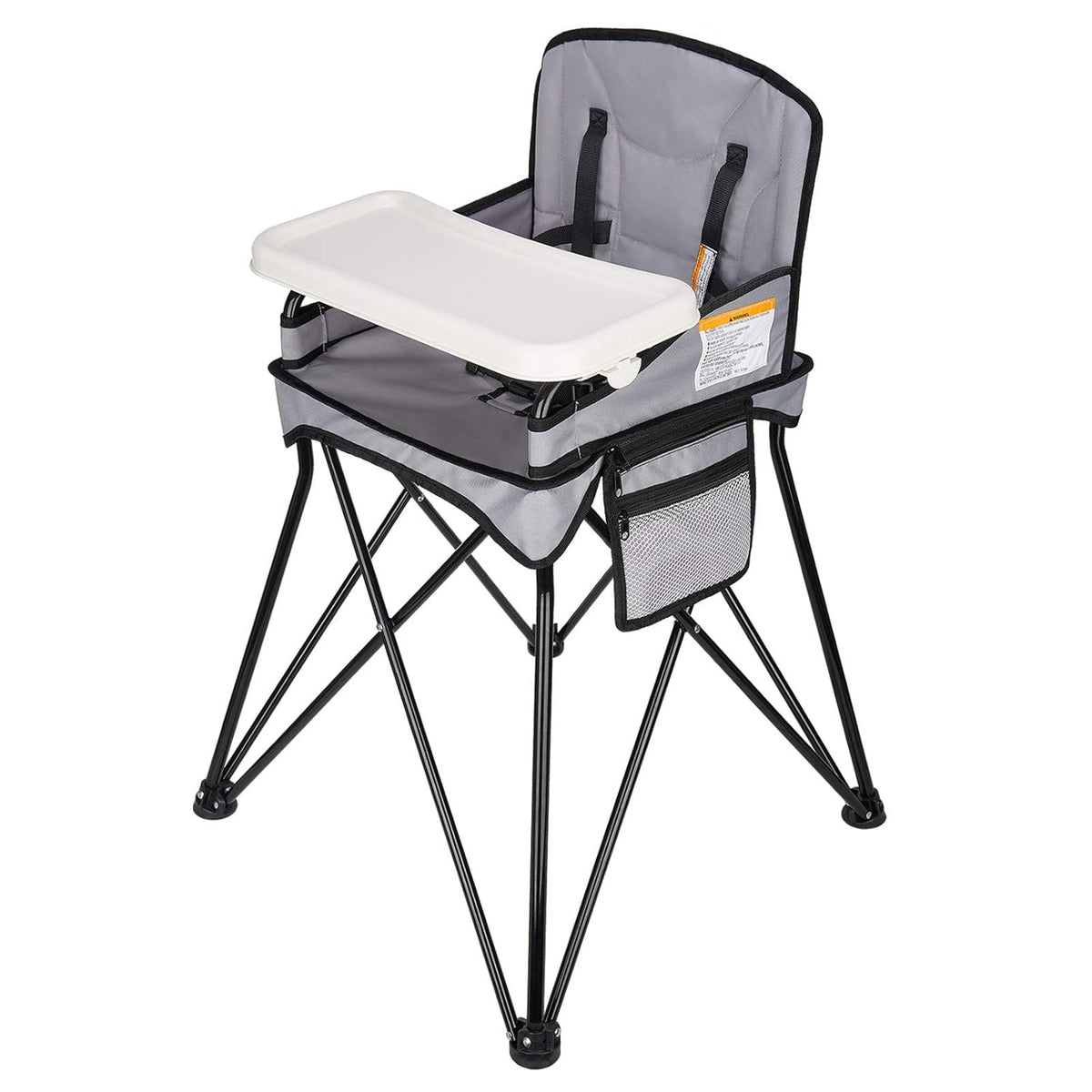 Grey Foldable Travel High Chair with Removable Tray and Carry Bag O6156