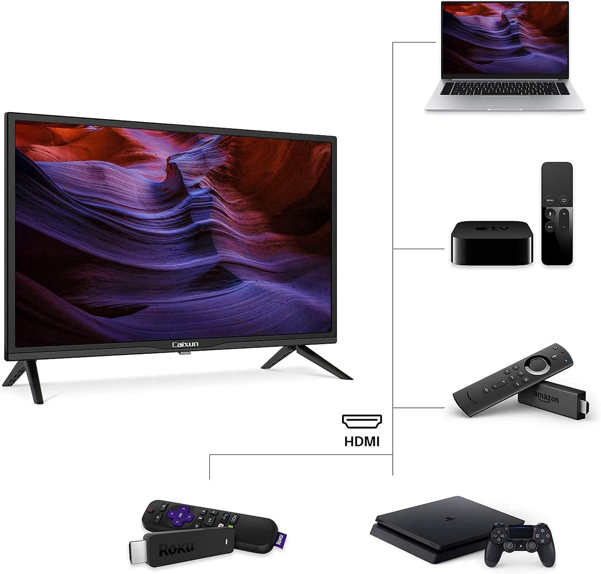 24 inch HD 720P LED TV with HDMI, USB, VGA, Earphone, Optical Ports, Dolby Audio C813010