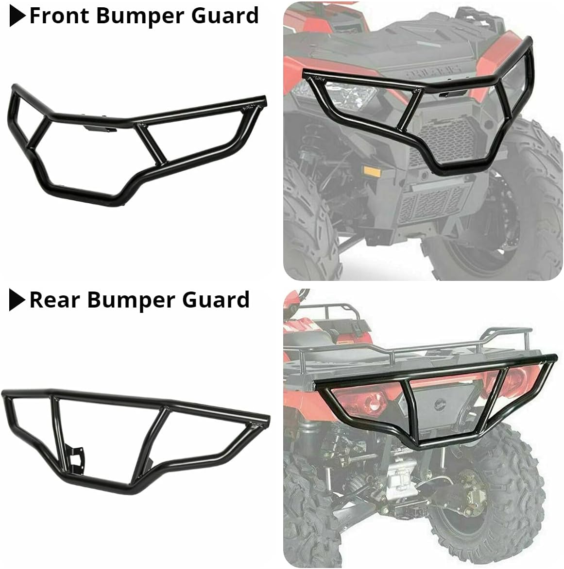 Front and Rear Brush Guard Bumper Set 2pcs U651932