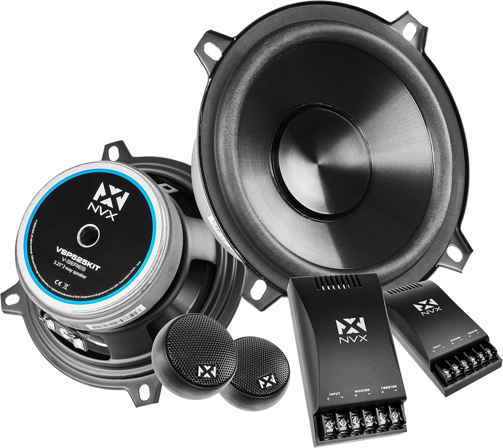 750W Peak 5.25" 2-Way Component Speaker System with 25mm Silk Dome Tweeters J43596
