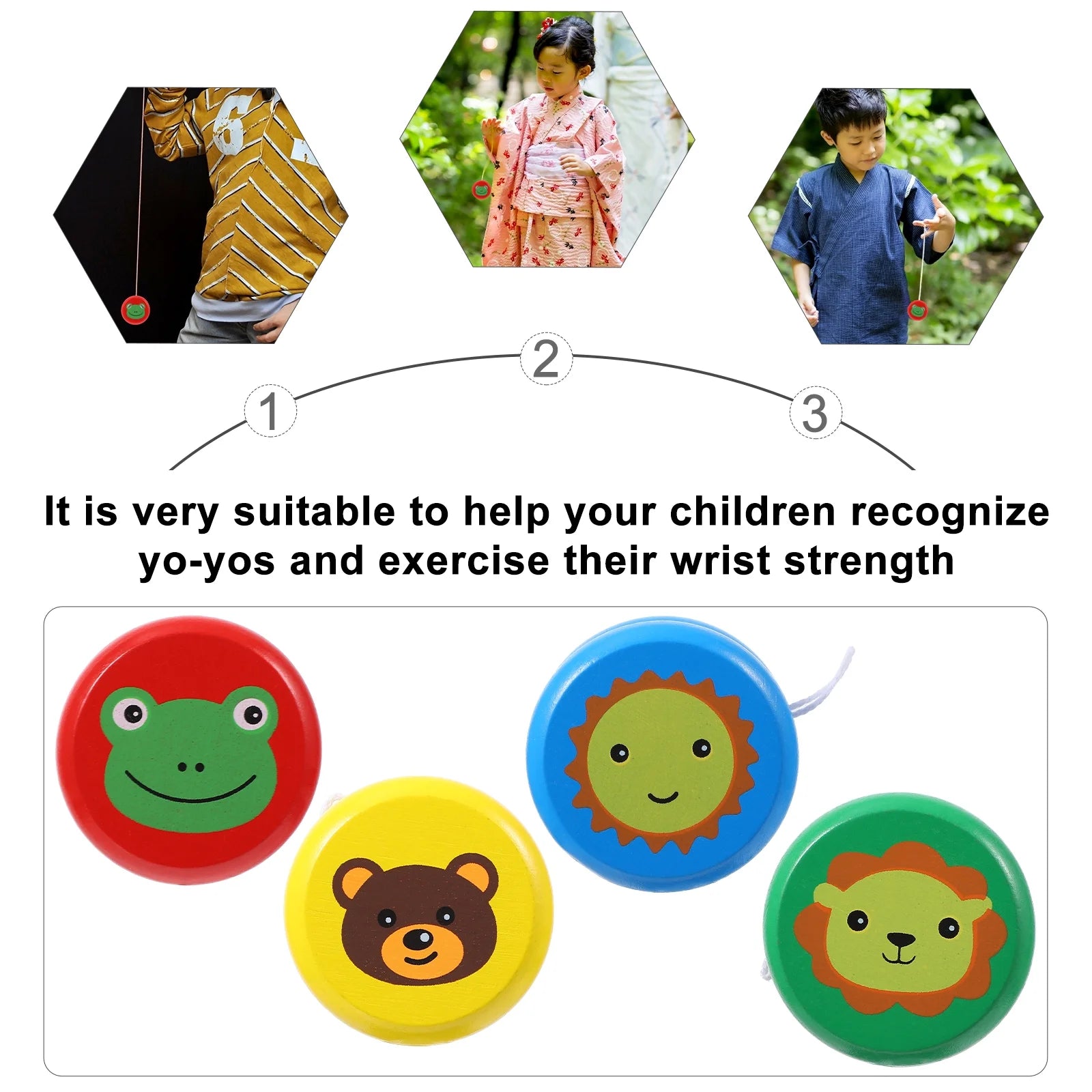 Wooden Yo-yo Toy 4 Pcs B170166