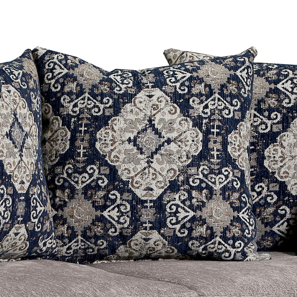 Grey Chenille Rolled Arms Loveseat W427