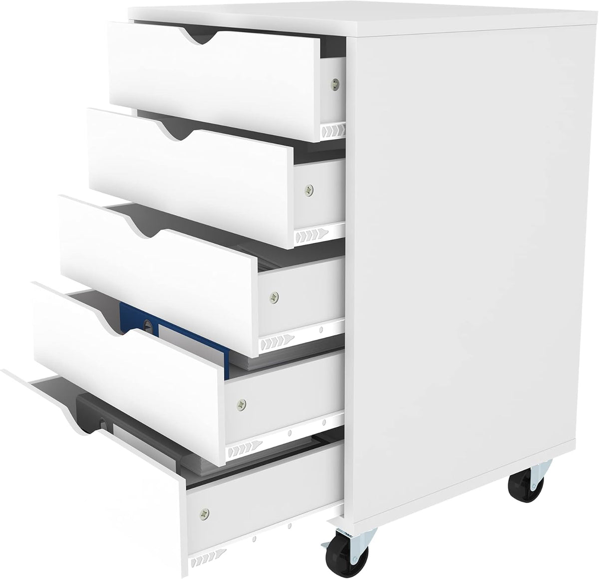 Black 5 Drawer Mobile File Cabinet F23281
