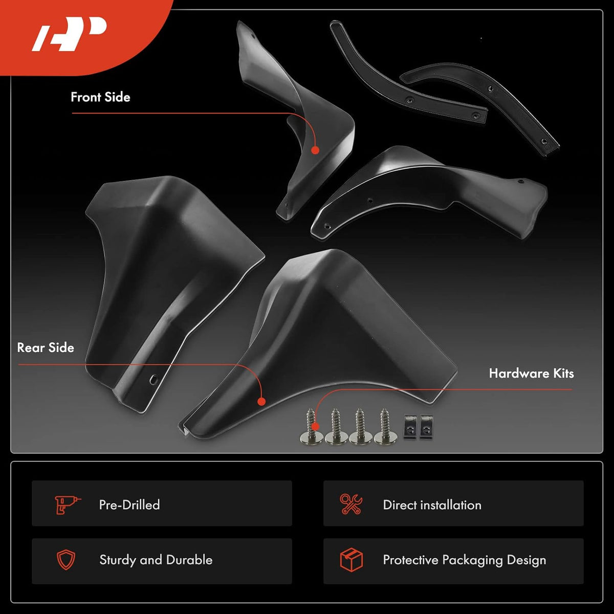 4-PC Splash Guard Mud Flaps Set S2294