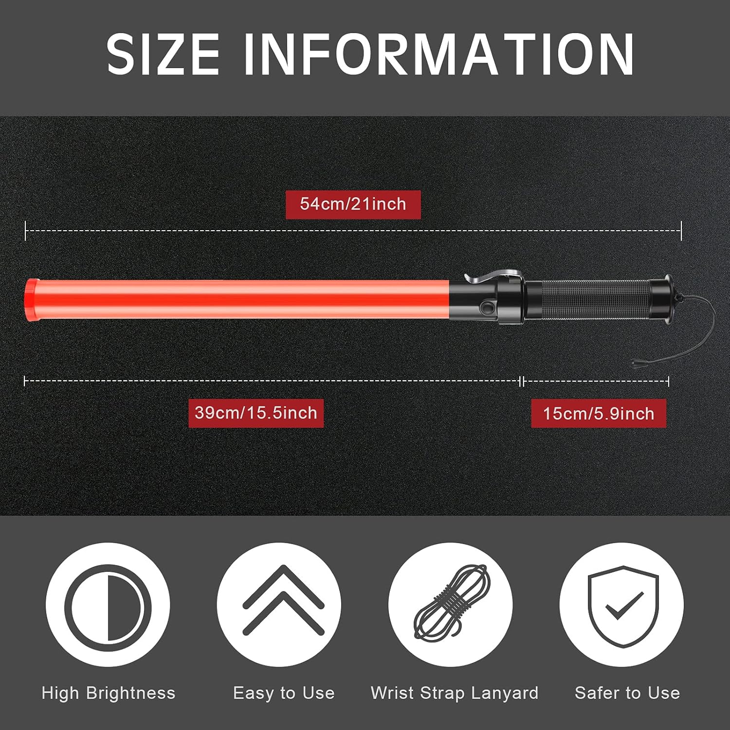 12 Pieces LED Traffic Baton with 2 Flashing Modes I658684
